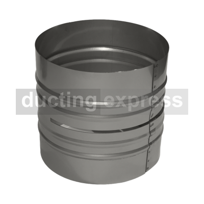 Blast Gate Damper Spiral & Flex Adapter 300mm Diameter - 304 Grade Stainless Steel