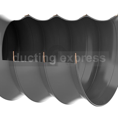 Light Duty Black PVC Flexible Ducting 127mm Diameter 10 Meter Lengths - 007577-127-0100