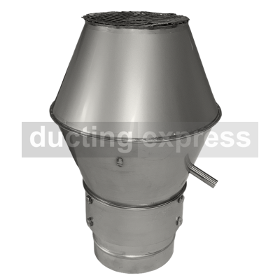 Swedish Cowl 100mm C/w Mesh & Drain - 304 Grade Stainless Steel