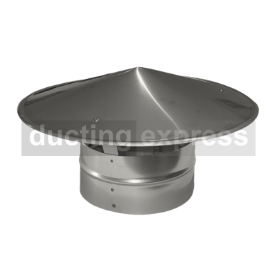 Weather Cowl 150 Diameter (No Mesh) - 316 Grade Stainless Steel