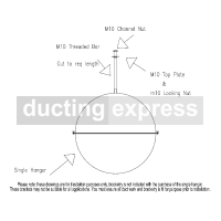 Suspension Clip Single Hanger M8 Or M10 300mm