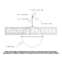 Suspension Clip Single Hanger M8 Or M10 300mm
