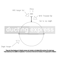 Suspension Clip Single Hanger M8 Or M10 355mm