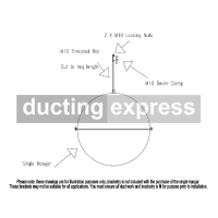 Rubber Lined Suspension Clip Single Hanger M8 Or M10 80mm