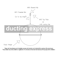 Rubber Lined Suspension Clip Single Hanger M8 Or M10 224mm