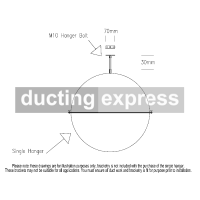 Rubber Lined Suspension Clip Single Hanger M8 Or M10 300mm