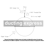 Rubber Lined Suspension Clip Single Hanger M8 Or M10 400mm