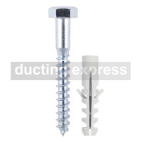 Zinc Coach Screws & Nylon Plugs - 8.0 X 100mm (Pack Of 12)