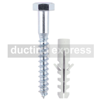 TIMCO M8 X 60mm Coach Screws & Nylon Wall Plugs (QTY 12)
