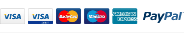 Visa, MasterCard, Maestro, Amex, PayPal