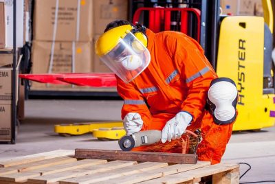 Industrial Worker with Respirator